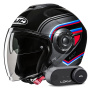 Casque Open Face HJC i40N Linia MC21 + Kit Bluetooth Lokui K30