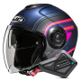 Casque Open Face HJC i40N Linia MC28SF + Kit Bluetooth BT Mini