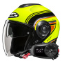 Casque Open Face HJC i40N Linia MC3H + Kit Bluetooth 5S Solo