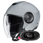 Casque Open Face HJC i40N N. Grey + Kit bluetooth 5R Lite Solo