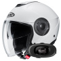 Casque Open Face HJC i40N Pearl White + Kit bluetooth 5R Lite Solo