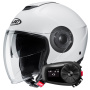 Casque Open Face HJC i40N Pearl White+ Kit Bluetooth 5S Solo