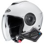 Casque Open Face HJC i40N Pearl White + Kit Bluetooth BT Mini