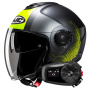 Casque Open Face HJC i40N Pyle MC3HSF + Kit Bluetooth 5S Solo