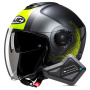 Casque Open Face HJC i40N Pyle MC3HSF + Kit Bluetooth BT Mini