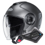 Casque Open Face HJC i40N Semi Flat Titanium + Kit Bluetooth BT Mini