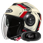 Casque Open Face HJC i40N Velu MC1 + Kit bluetooth 5R Lite Solo