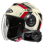 Casque Open Face HJC i40N Velu MC1 + Kit Bluetooth 5S Solo