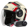 Casque Open Face HJC i40N Velu MC1 + Kit Bluetooth Lokui K30