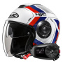 Casque Open Face HJC i40N Velu MC21 + Kit Bluetooth 5S Solo