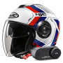 Casque Open Face HJC i40N Velu MC21 + Kit Bluetooth Lokui K30