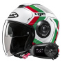 Casque Open Face HJC i40N Velu MC41 + Kit Bluetooth 5S Solo