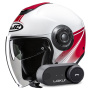 Casque Open Face HJC i40N Vision MC1 + Kit Bluetooth Lokui K30