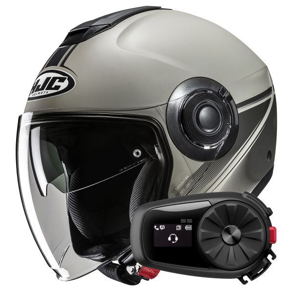 Open Face HJC i40N Vision MC5SF + Kit Bluetooth 5S Solo