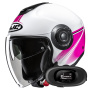 Casque Open Face HJC i40N Vision MC8 + Kit bluetooth 5R Lite Solo