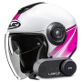 Casque Open Face HJC i40N Vision MC8 + Kit Bluetooth Lokui K30