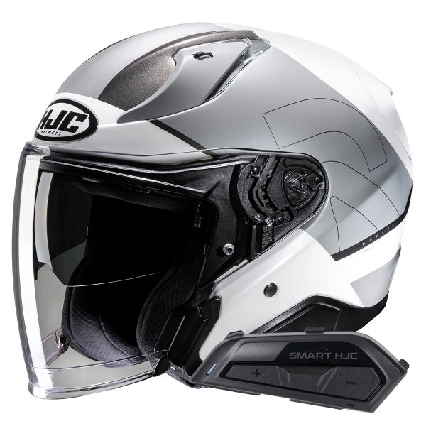 Open Face HJC RPHA31 Chelet MC10 + Kit Bluetooth Smart 21B Flat Black