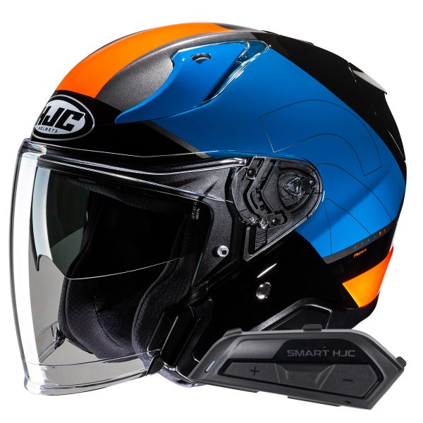Open Face HJC RPHA31 Chelet MC27 + Kit Bluetooth Smart 21B Flat Black