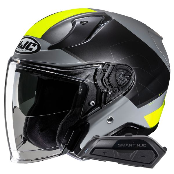 Open Face HJC RPHA31 Chelet MC3HSF + Kit Bluetooth Smart 21B Flat Black