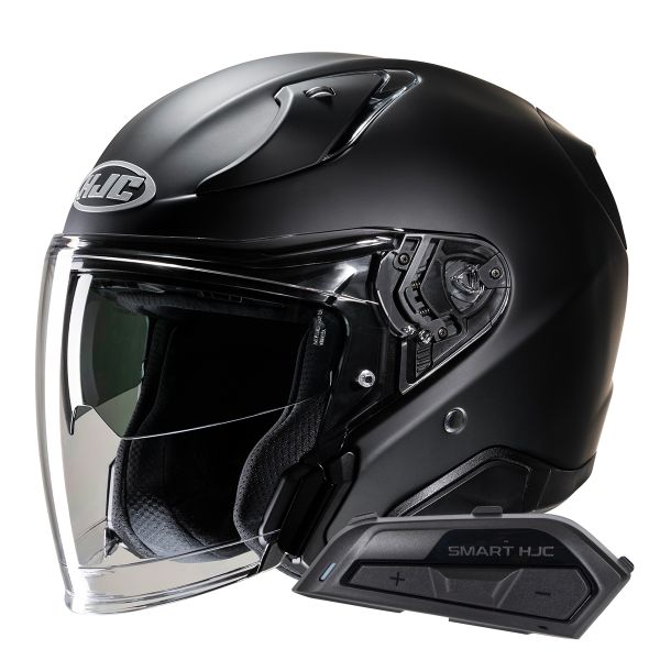 Open Face HJC RPHA31 Flat Black + Kit Bluetooth Smart 21B Flat Black Open Face HJC RPHA31 Flat Black + Kit Bluetooth Smart 21B Flat Black