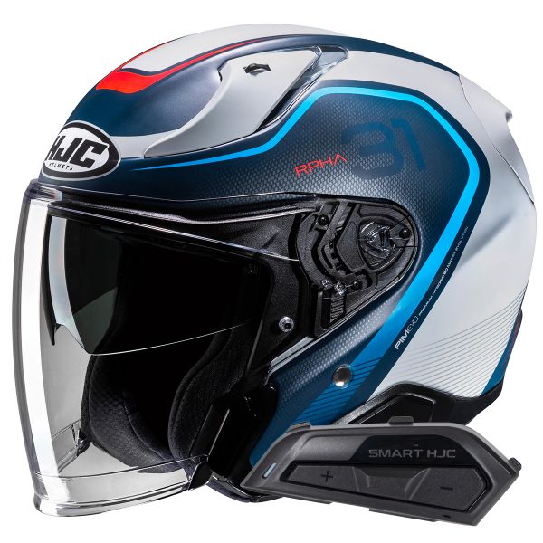 Open Face HJC RPHA31 Kouv MC21SF+ Kit Bluetooth Smart 21B Flat Black Open Face HJC RPHA31 Kouv MC21SF+ Kit Bluetooth Smart 21B Flat Black