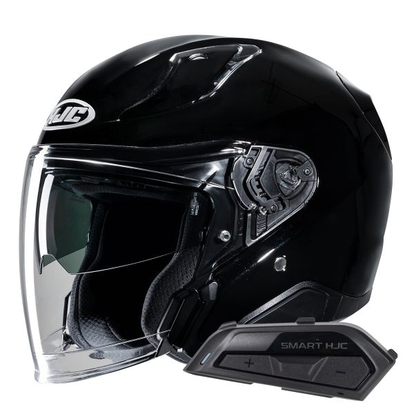 Open Face HJC RPHA31 Metal Black+ Kit Bluetooth Smart 21B Flat Black