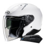 Casque Open Face HJC RPHA31 Pearl White + Kit Bluetooth Smart 11B