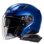 Casque Open Face HJC RPHA31 Semi Flat Metallic Blue+ Kit Bluetooth Smart 21B Flat Black