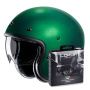 Casque Open Face HJC V31 Deep Green + Kit Bluetooth Lokui K10