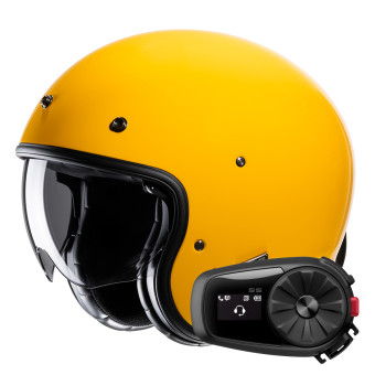 Open Face HJC V31 Deep Yellow + Kit Bluetooth 5S Solo
