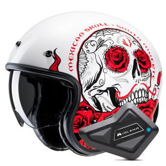 Open Face HJC V31 Desto MC1 + Kit Bluetooth BT Mini