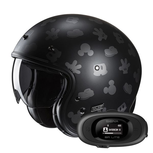 Open Face HJC V31 Disney Mickey MC5SF + Kit bluetooth 5R Lite