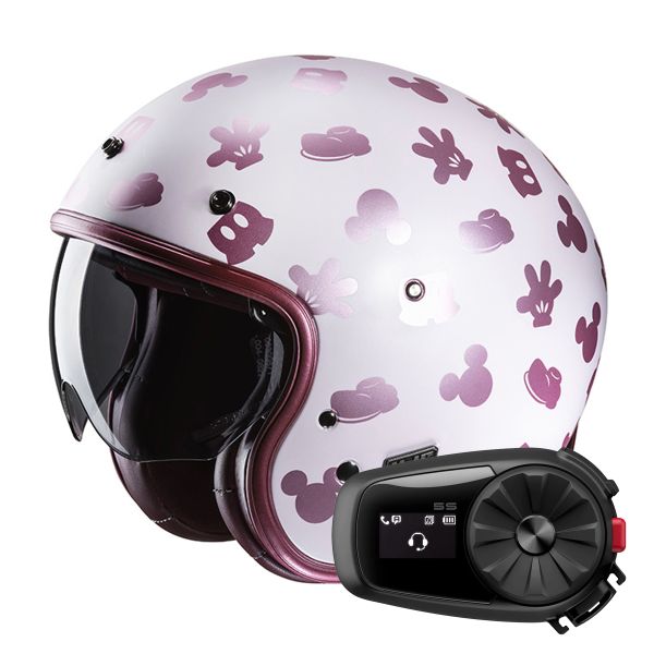 Open Face HJC V31 Disney Mickey MC8SF + Kit Bluetooth 5S Solo