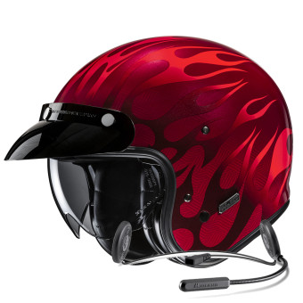 Casque Open Face HJC V31 Firo MC1 + Kit Bluetooth Lokui K10 Casque Open Face HJC V31 Firo MC1 + Kit Bluetooth Lokui K10