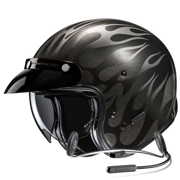 Open Face HJC V31 Firo MC5 + Kit Bluetooth Lokui K10