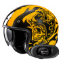 Casque Open Face HJC V31 Flame MC3 + Kit bluetooth 5R Lite