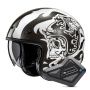 Casque Open Face HJC V31 Flame MC5 + Kit Bluetooth BT Mini