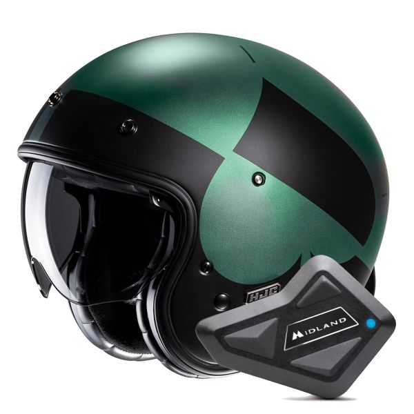 Open Face HJC V31 Kuz MC4SF + Kit Bluetooth BT Mini