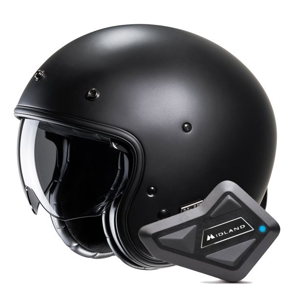 Open Face HJC V31 Semi Flat Black + Kit Bluetooth BT Mini Open Face HJC V31 Semi Flat Black + Kit Bluetooth BT Mini