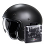 Casque Open Face HJC V31 Semi Flat Black + Kit Bluetooth Lokui K10