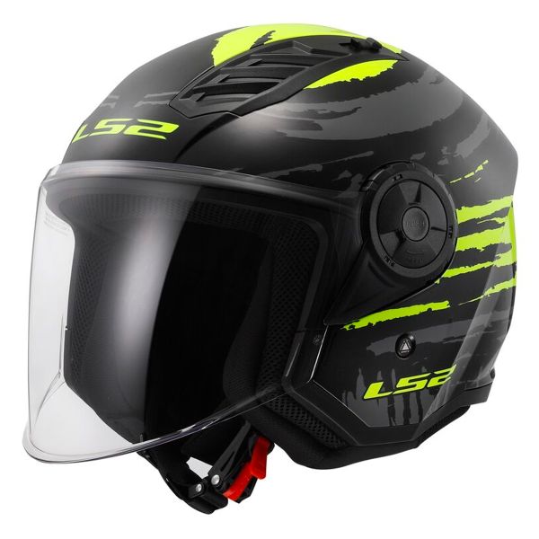 Helmet LS2 Airflow II Brush Black H V Yellow OF616 in stock