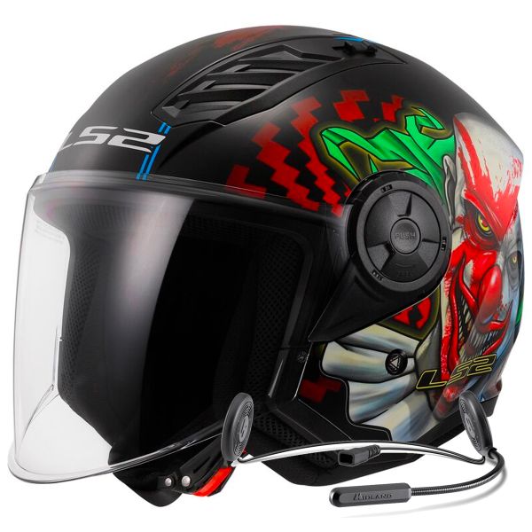 Open Face LS2 Airflow II Happy Dream OF616 + Kit Bluetooth Lokui K10