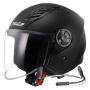 Casque Open Face LS2 Airflow II Solid Matt Black OF616 + Kit Bluetooth Lokui K10