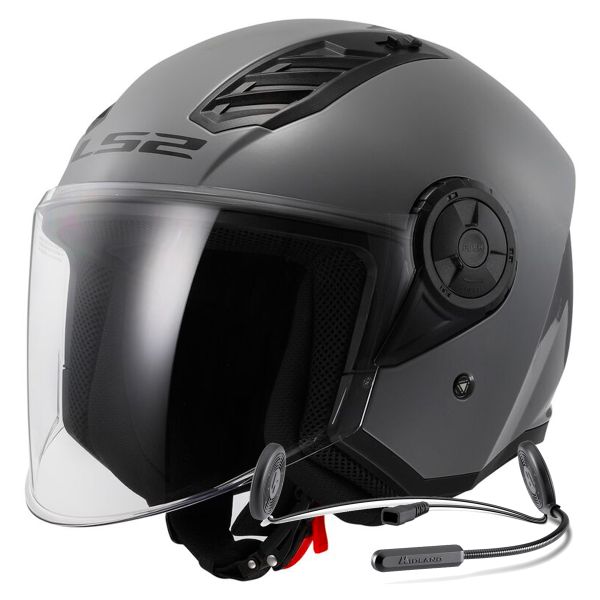 Open Face LS2 Airflow II Solid Nardo Grey OF616 + Kit Bluetooth Lokui K10 Open Face LS2 Airflow II Solid Nardo Grey OF616 + Kit Bluetooth Lokui K10