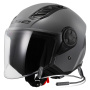 Casque Open Face LS2 Airflow II Solid Nardo Grey OF616 + Kit Bluetooth Lokui K10
