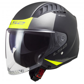 Casque Open Face LS2 Copter Urbane Matt Black H-V Yellow OF600 Casque Open Face LS2 Copter Urbane Matt Black H-V Yellow OF600