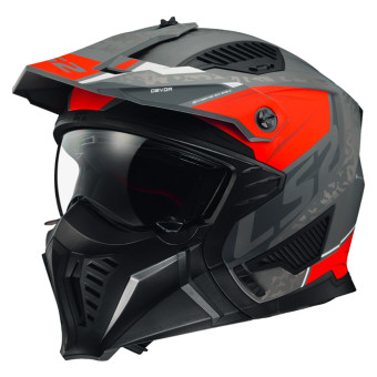Casque Open Face LS2 Drifter Devor Matt Silver Titanium Red OF606 Casque Open Face LS2 Drifter Devor Matt Silver Titanium Red OF606