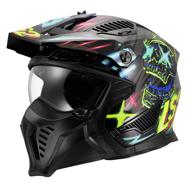 Open Face LS2 Drifter Rayz Black Blue OF603 Open Face LS2 Drifter Rayz Black Blue OF603