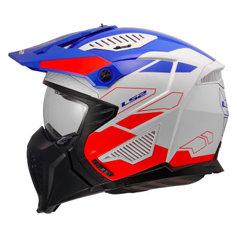 Open Face LS2 Drifter Trek White Blue Red OF606