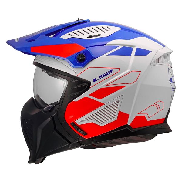 Open Face LS2 Drifter Trek White Blue Red OF606